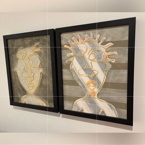 Set 2 Original Modern Fine Art DAN SAYLES Painting San Diego California Artist